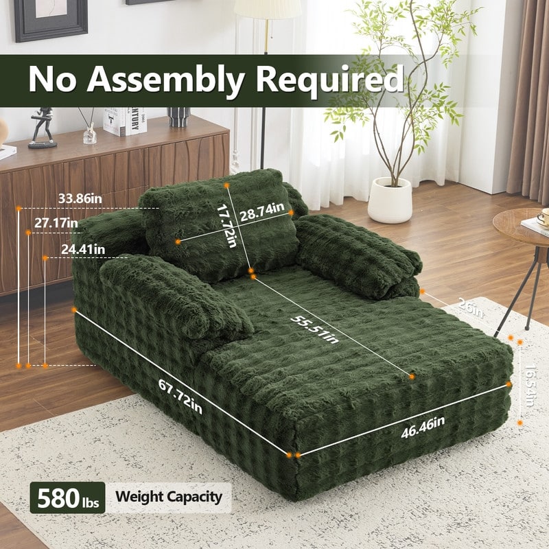 Upholstered Velvet Boneless Couch Sleeper Sofa Bed