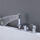 preview thumbnail 12 of 50, Solid Brass Waterfall Roman Tub Faucet with Hand Shower