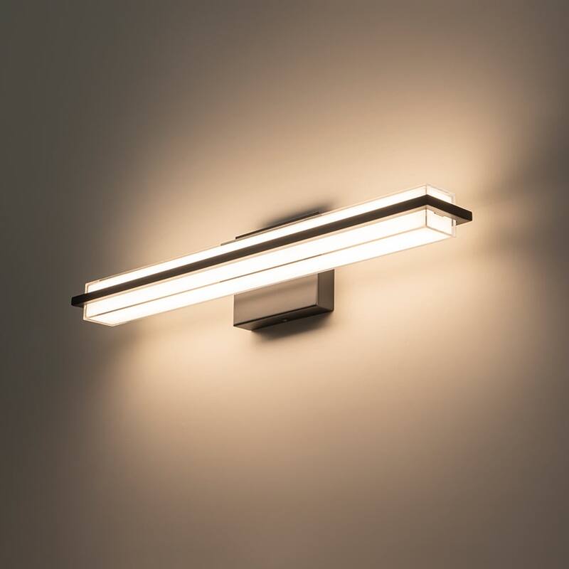 Contemporary Dimmable LED Rectangular Vanity Wall Sconce 24.6in