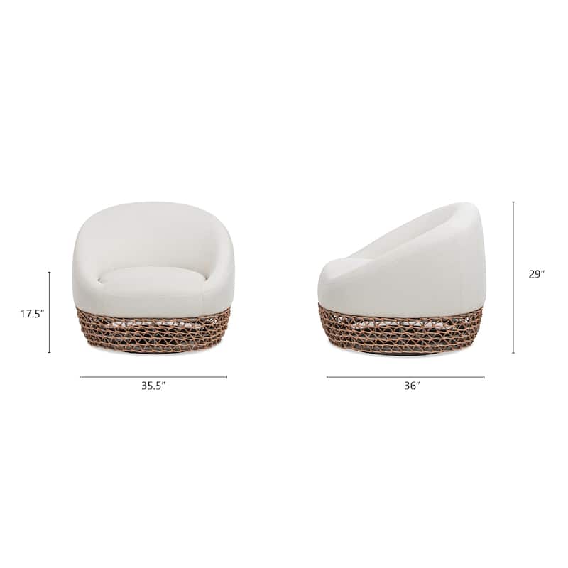 Willow 35.5" Woven Upholstered Deep Seating Outdoor Patio Armchair