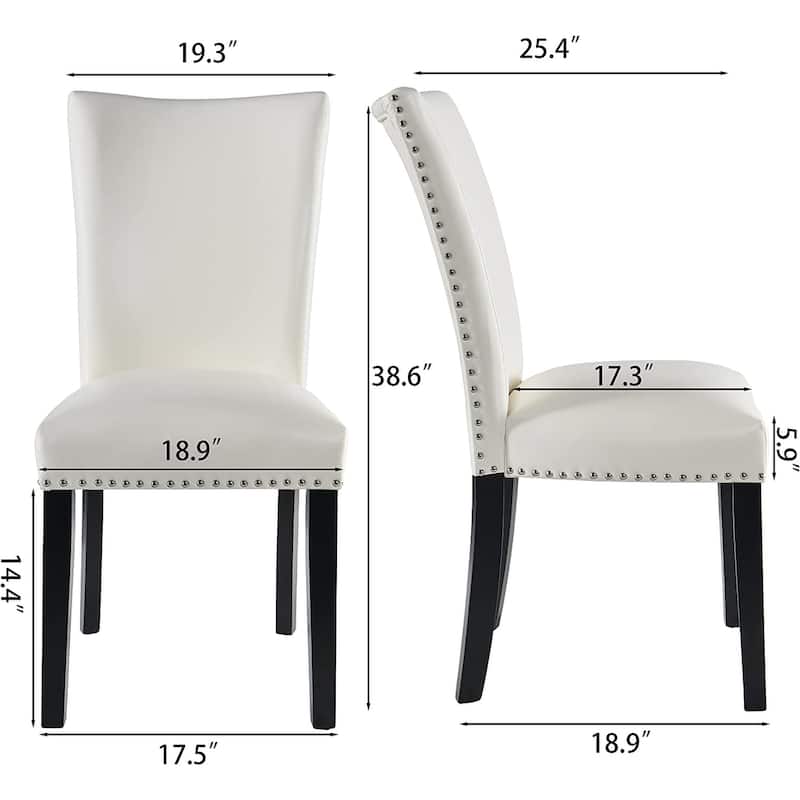 Chairs Faux Leather Dining Chairs Set of 2