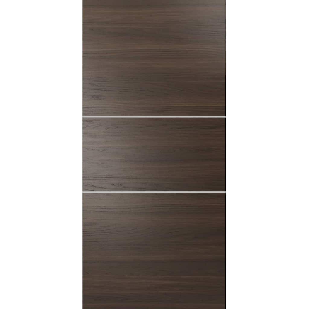Slab Barn Door Panel 18x80 Planum 0110 Chocolate Ash with Sturdy Finished