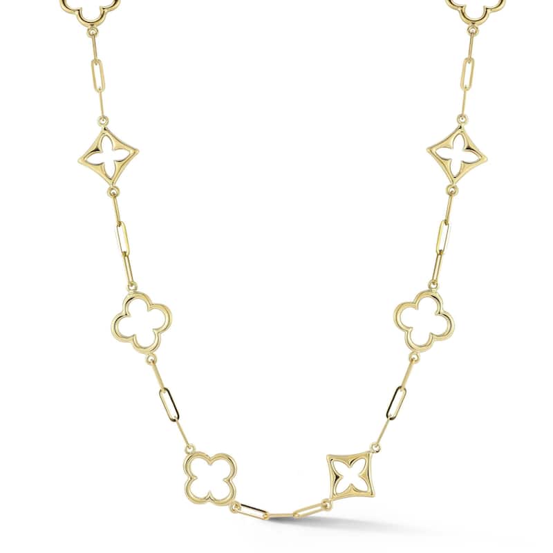 Soleil 14K Gold Open Clover Station Necklace