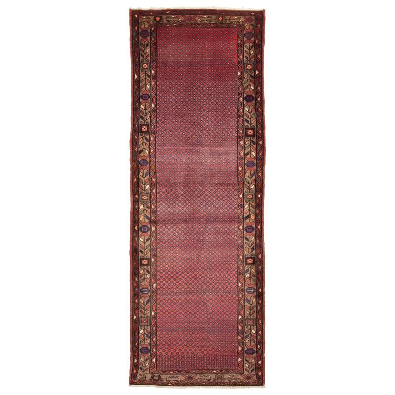ECARPETGALLERY Hand-knotted Andelz Red Wool Rug - 3'4 x 9'10