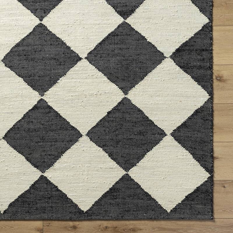 Wilfredo Transitional Checkered Jute Area Rug