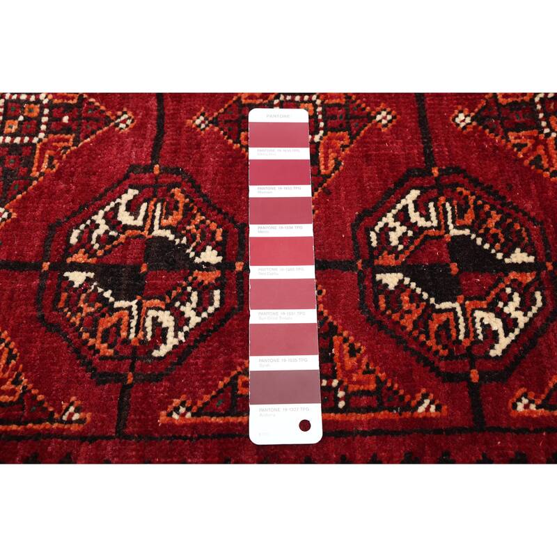 ECARPETGALLERY Hand-knotted Baluch Dark Red Wool Rug - 4'4 x 7'7
