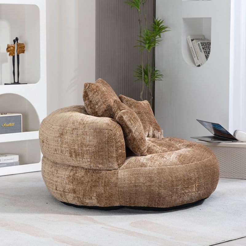 Lazy Sofa Durable Comfort Lounger High Back Bean Bag Chair Couch With Three Pillows for Adults and Kids, Indoor & Outdoor
