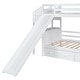 preview thumbnail 7 of 14, Twin over Twin Bunk Bed with Storage Staircase, Slide, Desk with Drawers and Shelves, and Full-Length Guardrails, White