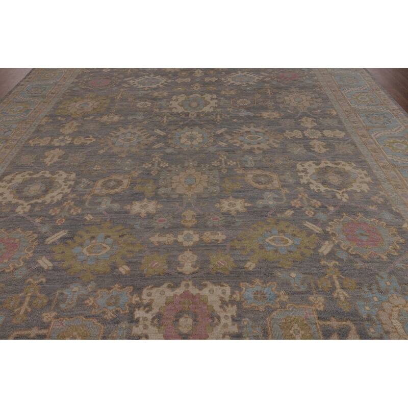 Oushak Turkish Large Area Rug Vegetable Dye Hand-Knotted Wool Carpet - 10'3"x 13'8"