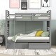 preview thumbnail 4 of 57, Twin over Twin Classic Wooden Bunk Bed with Two Drawers,Space-Efficient Multifunctional Bunk Bed With Storage