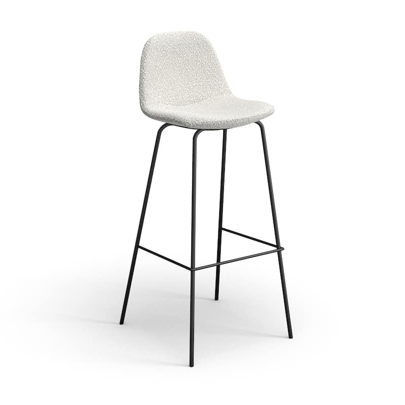Maxine Boucle Bar Height Stools Black Legs (Set of 2)