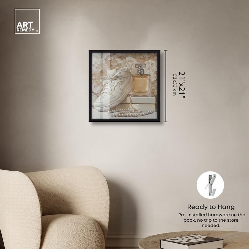 White Sneakers and Pearls Shadowbox by Art Remedy