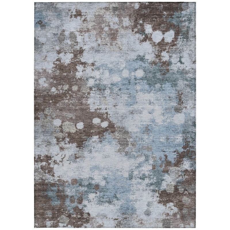 HomeRoots Abstract Transitional Rectangle Outdoor Rug