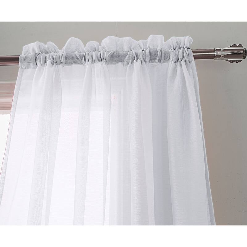 RT Designer Collection Celine Sheer 84 or 90-inch Rod Pocket Curtain Panel