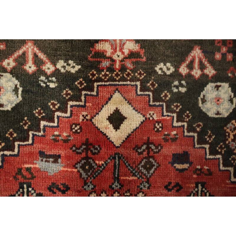 Hand Knotted Oriental 100% Wool Carpet Traditional Tribal Red Shiraz Area Rug - 7' 6'' X 4' 1''