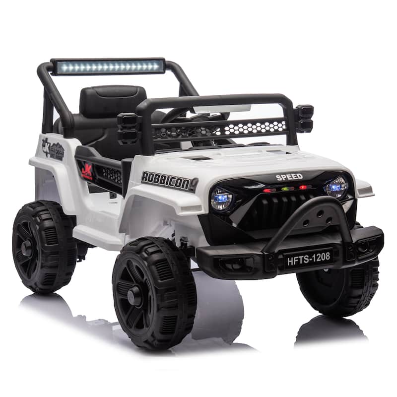 12V Kids Electric Ride-On Truck for Ages 1-4, Remote Control with Bluetooth & Microphone - White
