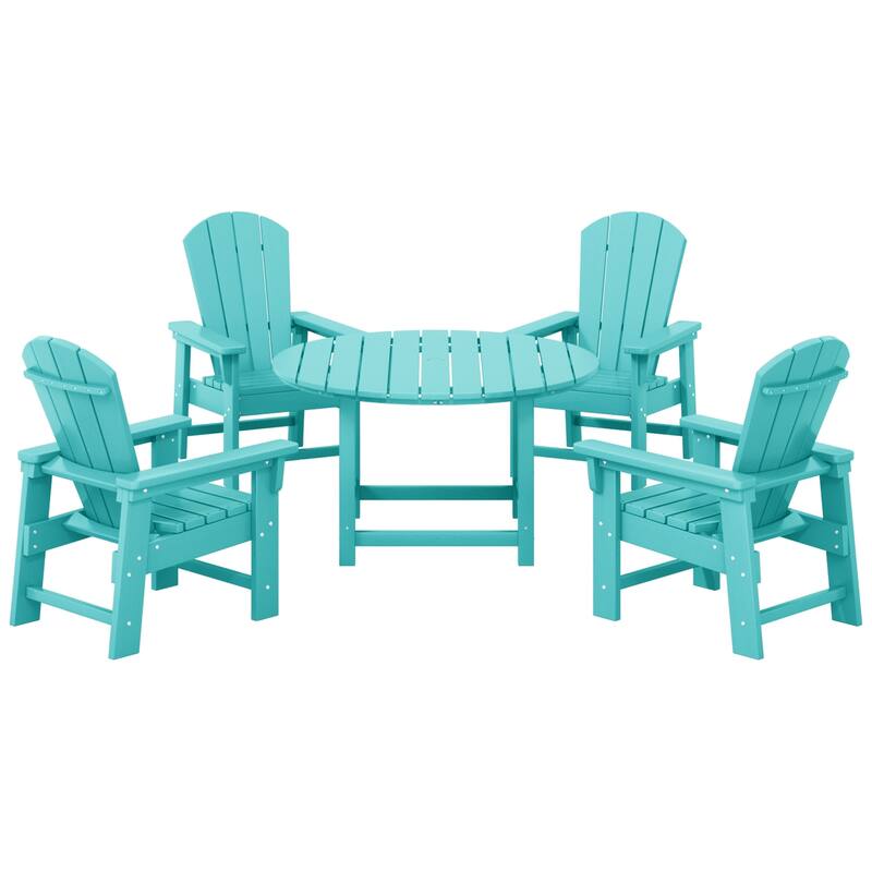 Laguna Kids Adirondack 5-Piece Round Table Dining Set - Turquoise