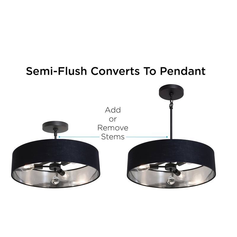 AFX CLNP30MB Pendant 5 Light 30" Wide Crystal Pendant with Fabric