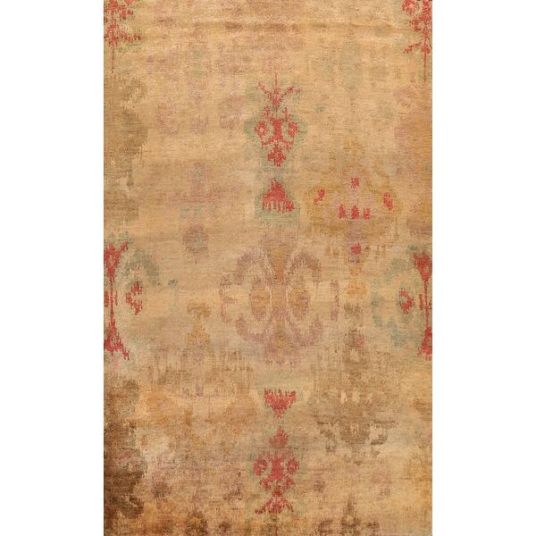 slide 1 of 16, Contemporary Abstract Oriental Area Rug Hand-knotted Home Decor Carpet - 8'5" x 11'3"
