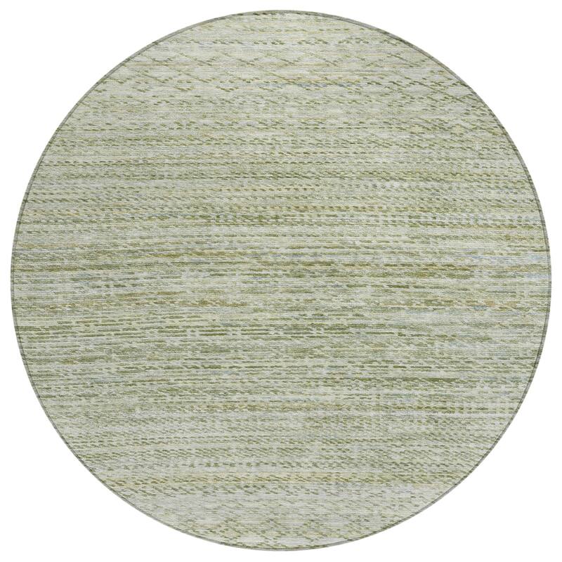 Machine Washable Indoor/Outdoor Modern Trellis Chantille Rug