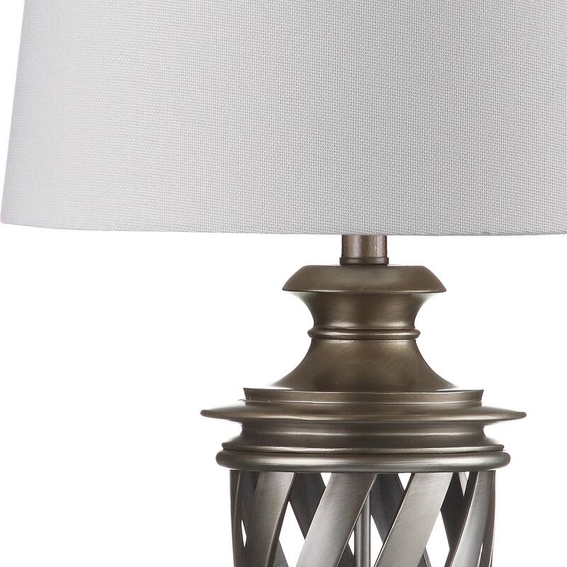 SAFAVIEH Lighting Tarsha 29-inch Urn Antiqued Silver Table Lamp (Set of 2) - 15"x15"x28.5" - 15Wx15Dx29H