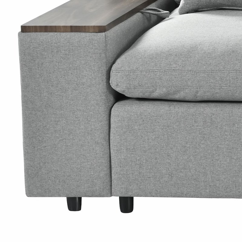 Modern L-Shaped Modular Sectional Sofa with 3 Pillows and 2 Storage Spaces