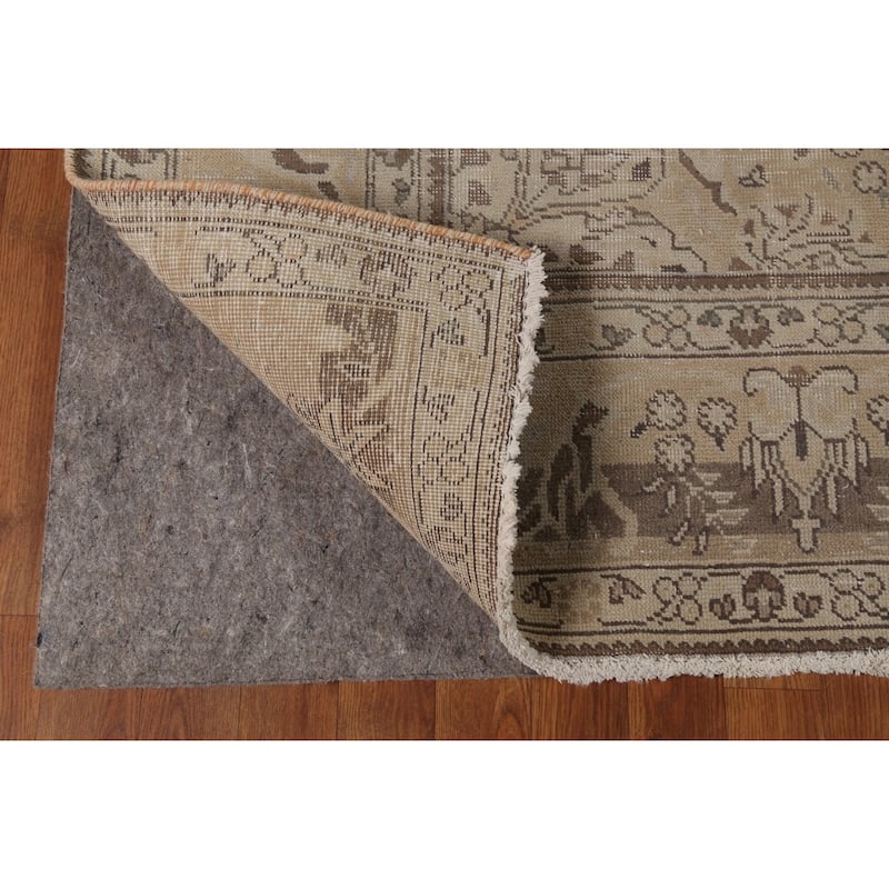 Distressed Tabriz Persian Vintage Area Rug Handmade Wool Carpet - 7'10"x 11'2"
