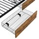 preview thumbnail 15 of 20, Metal Frame Platform Bed With Clothes Rack, Storage Shelves And 2 Drawers