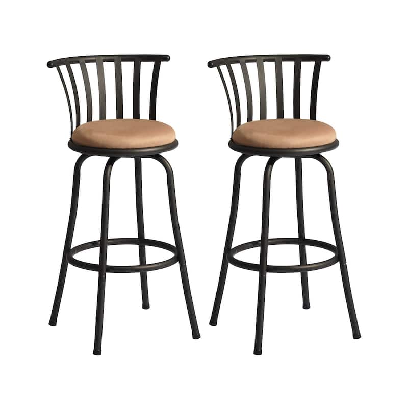 Homylin Upholstered Faux Leather Swivel Bar Stool (Set of 2) - Counter Height/Bar height/Bar Height
