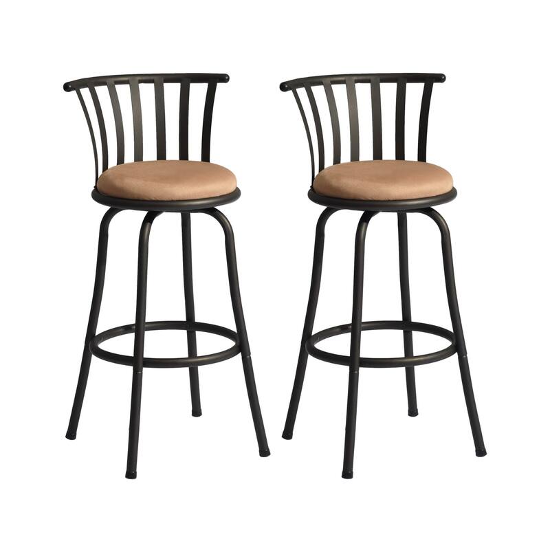 HomyLin Country Style Swivel Barstools for Kitchen Island Pub, Brown