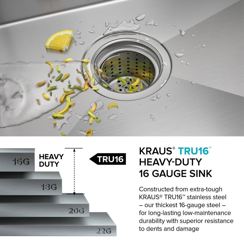 KRAUS Standart PRO Undermount Single Bowl Stainless Steel Kitchen Sink