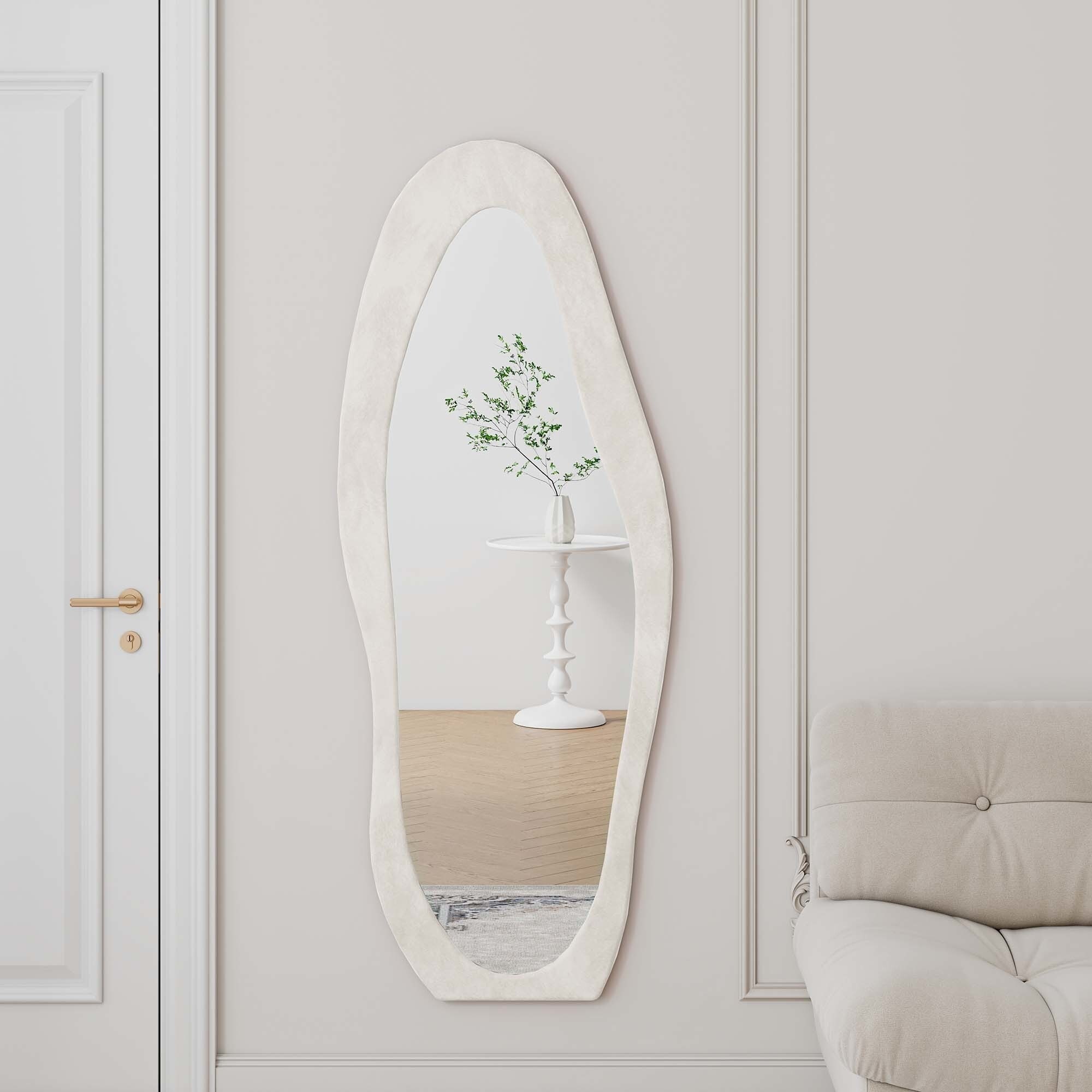 Irregular Wavy Mirror,Standing or Wall-Mounted for Bedrooms and Living Rooms