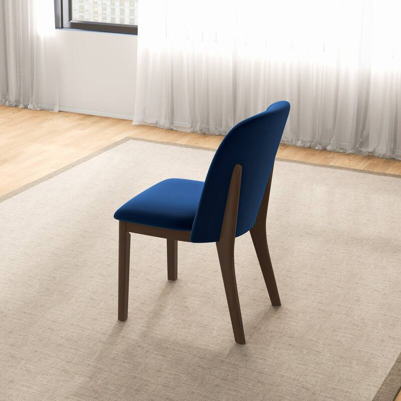 GDFStudio - Kaitlyn Modern Mid-Century Dining Chair with Solid Wood Legs & Upholstered Seat Back, Set of 2 - 23"