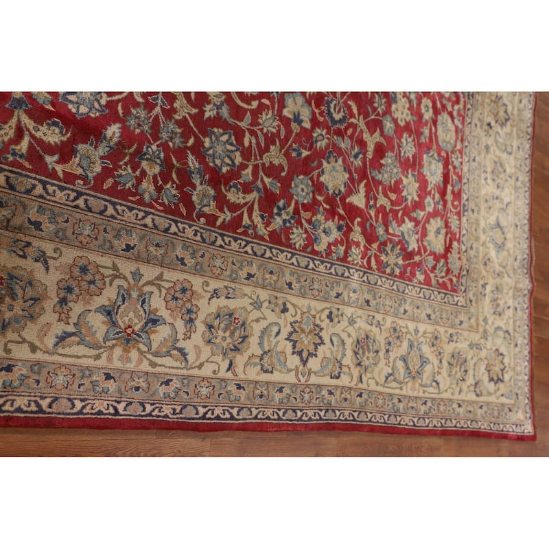 All-Over Floral Tabriz Persian Antique Area Rug Handmade Wool Carpet - 8'6"x 12'0"
