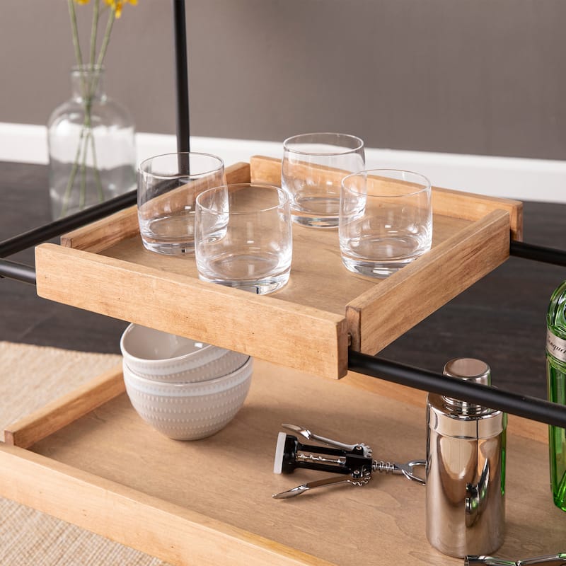 SEI Furniture Livingston Rolling Bar Cart - Serving Cart