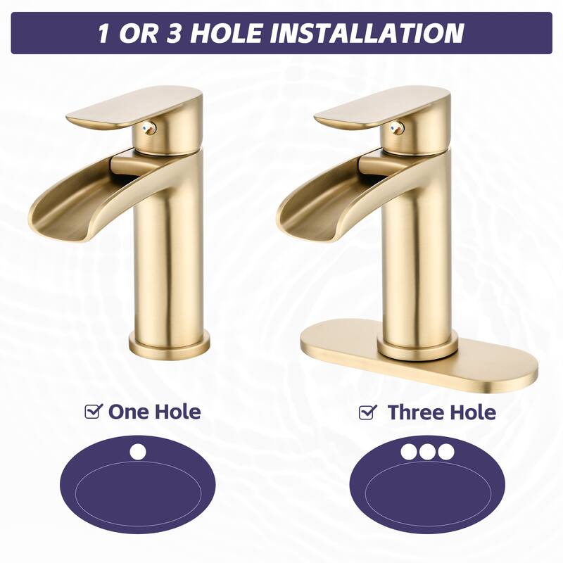Topcraft Single Handle Waterfall Bathroom Faucet with Baseplate