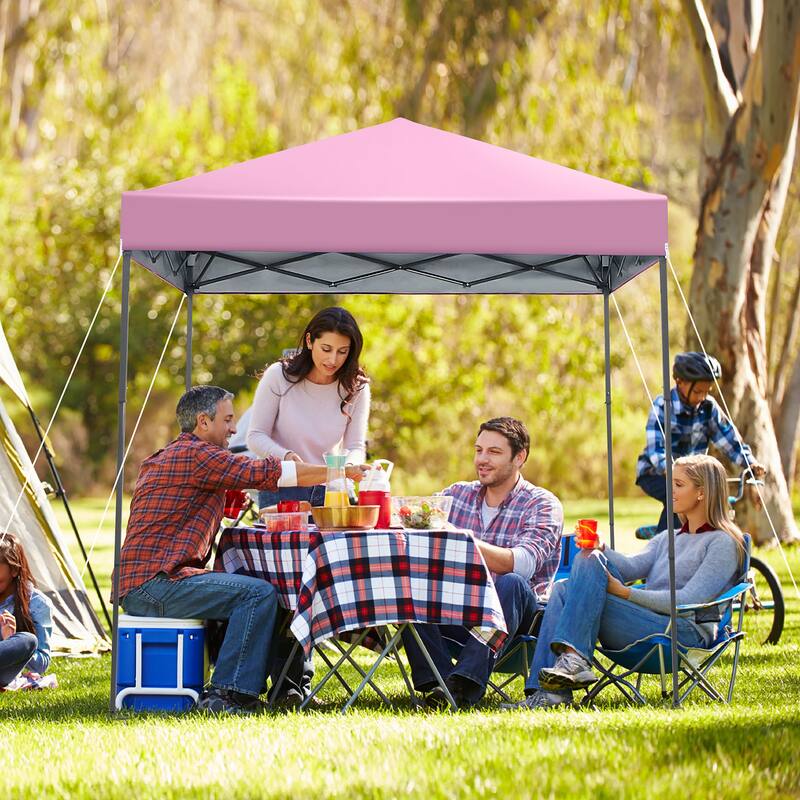 Gymax 6.6x6.6 FT Folding Pop-up Canopy w/ 6.2-8 Height Adjustment