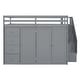 preview thumbnail 6 of 38, Full Size Wood Loft Bed With Built-in Wardrobes,Cabinets and Drawers