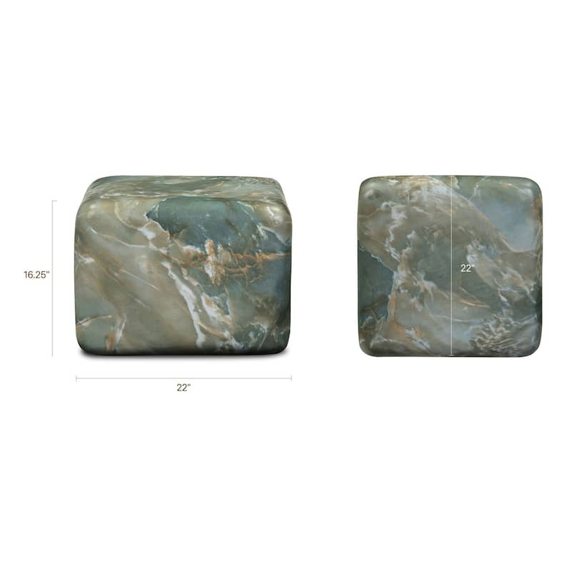 Quadra Cube Concrete Side Table with Marble Finish