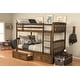 preview thumbnail 3 of 13, Somette Claire Twin Bunk Bed with Storage and Trundle Options in Rustic Walnut (Mattresses Not Included) With Storage