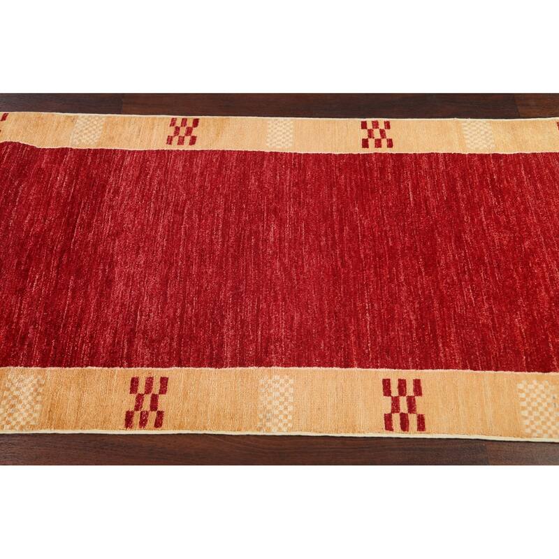 Gabbeh Kashkoli Oriental Hallway Runner Rug Wool Hand-knotted Carpet - 2'8" x 8'5"