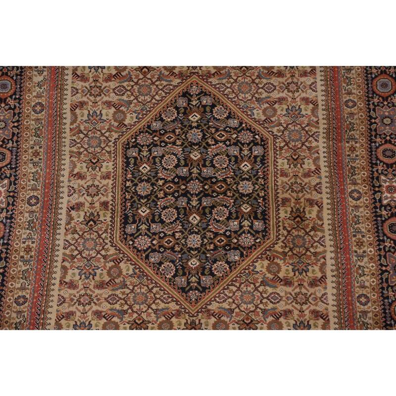 Hand Knotted Oriental 100% Wool Carpet Traditional Medallion Beige & Ivories Bidjar Area Rug - 9' 0'' X 5' 11''