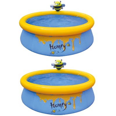 JLeisure 5' x 16.5" Bee Spray Inflatable Above Ground Kid Swimming Pool (2 Pack) - 26