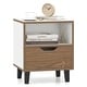 preview thumbnail 2 of 6, Gymax Nightstand Mid Century Modern Bedside Table w/ Drawer Open