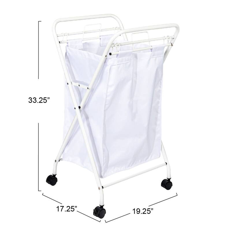 Household Essentials Rolling Laundry Hamper with Velcro Fasteners