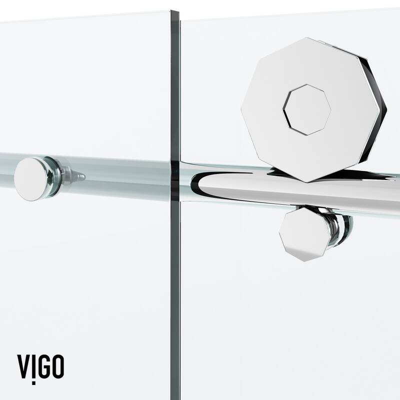 VIGO Elan Hart Frameless Sliding Shower Door