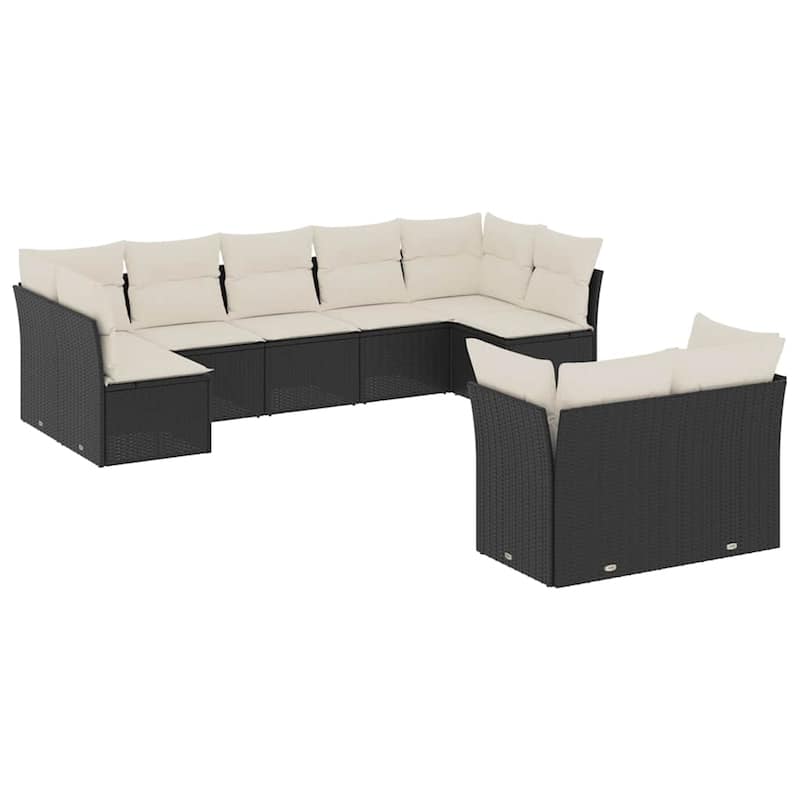 vidaXL Garden Sofa Set Black