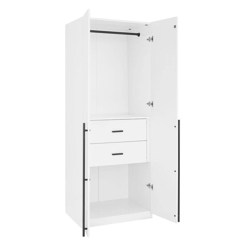 Manhattan Comfort Lee Modern Freestanding 2-Piece Module Wardrobe Closet Armoire