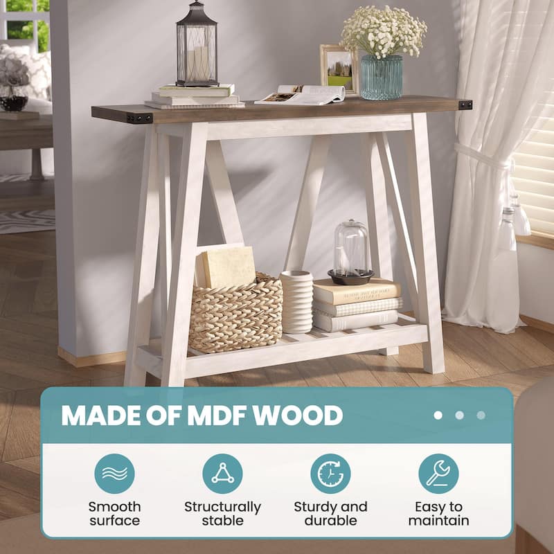Console Table with Storage Shelf Entry Table for Living Room Hallway - 41.34 in L * 11.42 in W * 31.5 in H