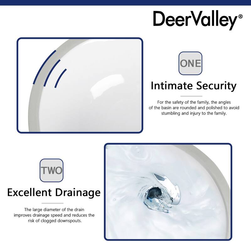 DeerValley Symmetry 18" Oval Vitreous China Undermount Bathroom Sink